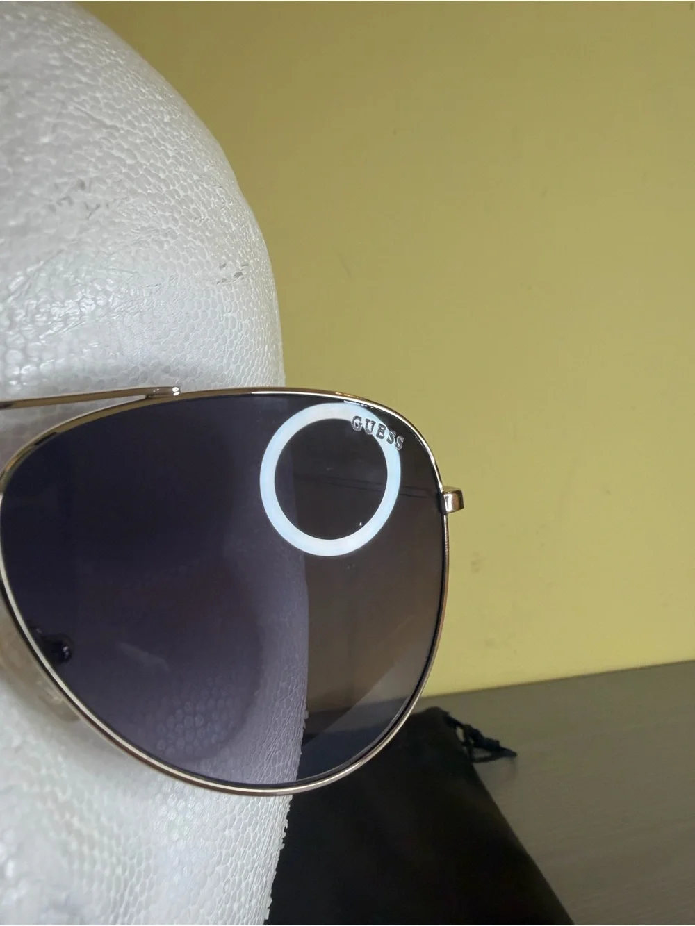 G by Guess Gold Aviator Sunglasses with Brown Gradient Lenses